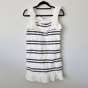 See by Chloe white and black eyelet ruffle dress
